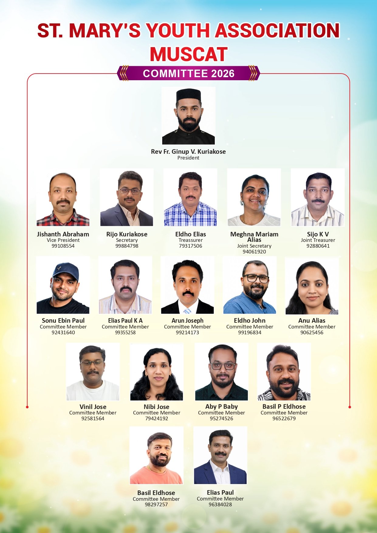 St. Mary's Youth Association Muscat - Committee 2026